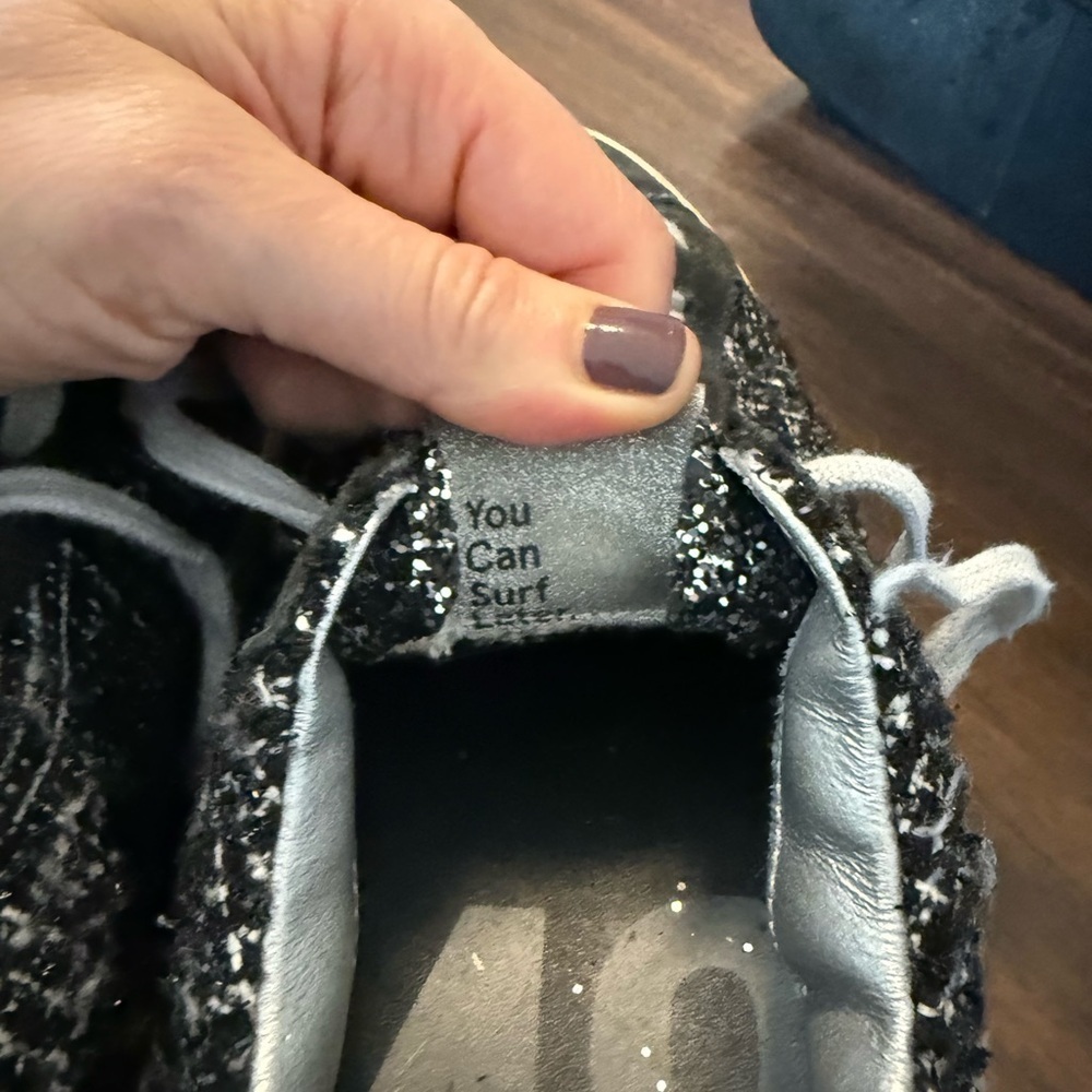 P448 Women's Black and White Tweed John Shaka Low Top - Picture 10 of 12